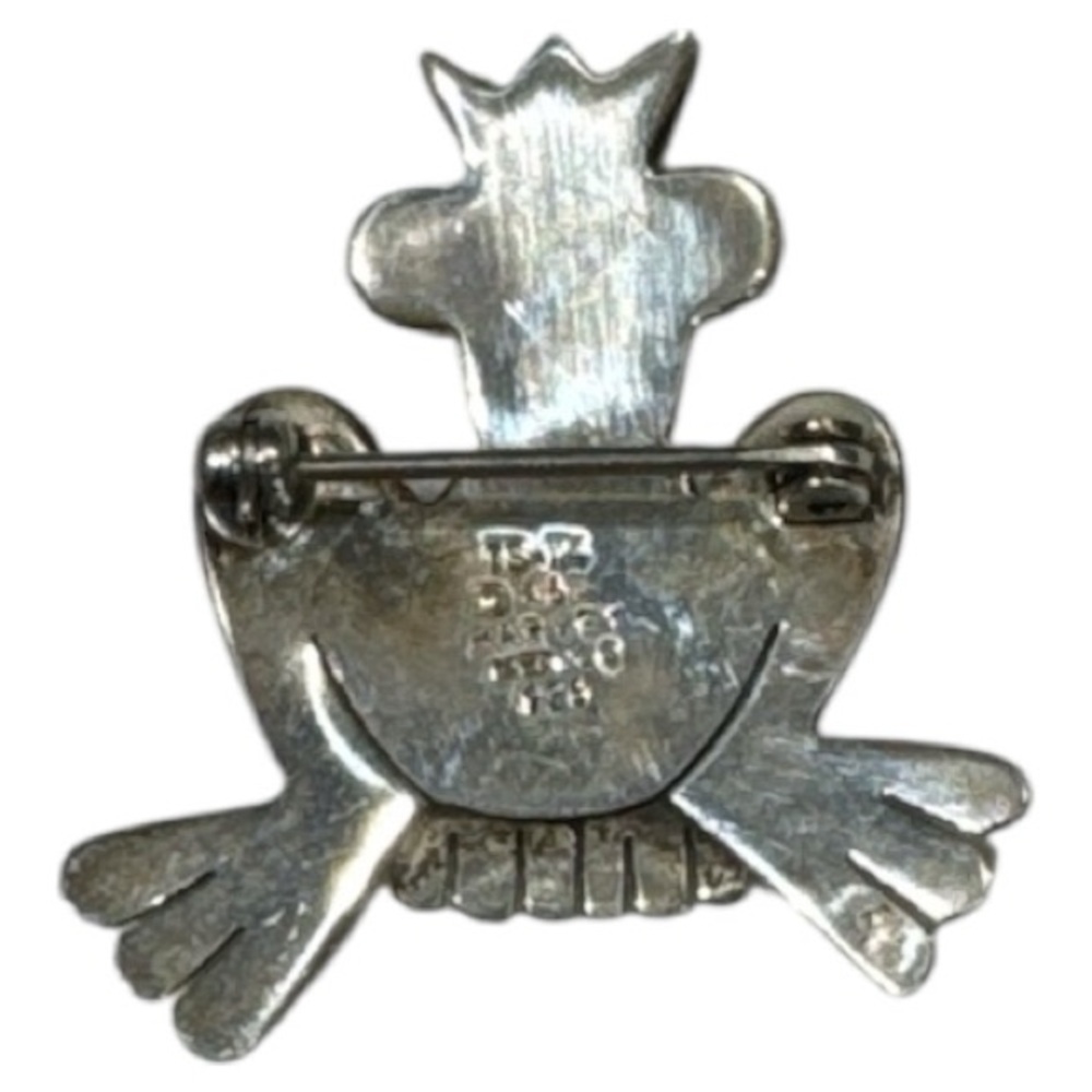 Anne & Jane Harvey Sterling Silver 925 Taxco Mexico Frog Crown Brooch TS-114 - Picture 3 of 6